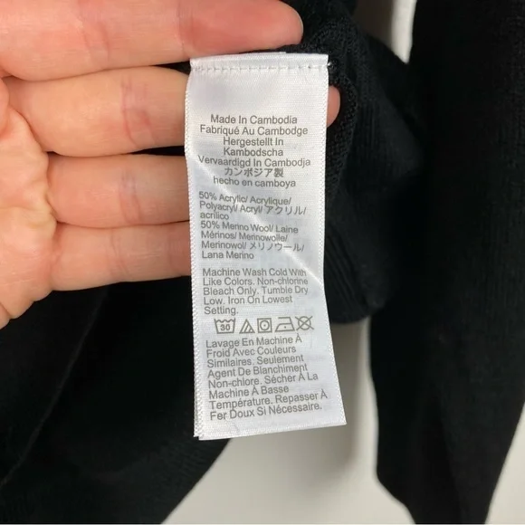 J. Crew Men's Merino Wool Blend V-Neck Pullover Sweater Black Size L NWT - Picture 7 of 7